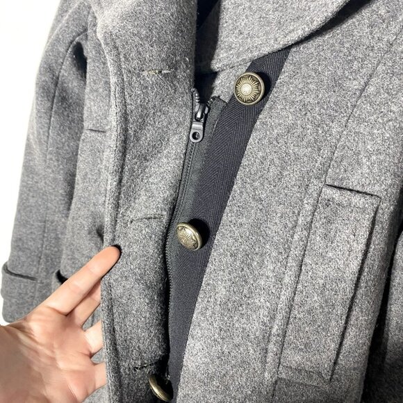 Aritzia Community Grey Re Processed Wool Pea Coat S - Picture 12 of 14